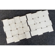 BIANCO CALACATTA MATOWA LONG BASKET WEAVE  31,5 X 31,5 CM DOSTĘPNA NA ZAMÓWIENIE